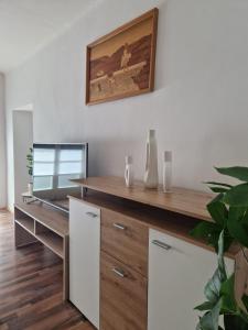 Kuchyň nebo kuchyňský kout v ubytování Haus Kampl - Appartement Ödensee