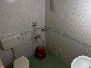 HOTEL ROYAL PARK في منغالور: حمام مع مرحاض ومغسلة