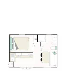 a floor plan of a small house at Camping Arcobaleno in Marina di Bibbona