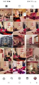 a collage of photos of a room with a bed at Pink Panter Doboj in Doboj