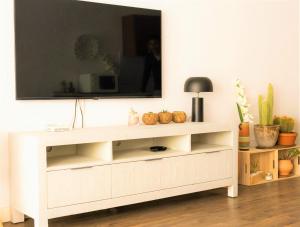 Televízia a/alebo spoločenská miestnosť v ubytovaní Beautiful One Bedroom Ground Floor Apartment - VeraLuna
