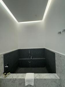 a bathroom with a bath tub with a white towel at Domus Camillus in Milan