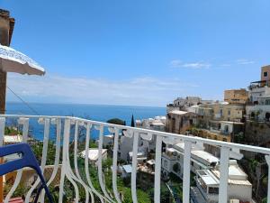 a view of the ocean from a balcony at Regina Margherita in Positano