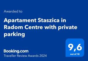 Certifikát, ocenenie alebo iný dokument vystavený v ubytovaní Apartament Staszica
