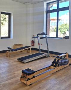 a gym with two treadmills and a treadmill at New Hotel of Marseille - Vieux Port in Marseille
