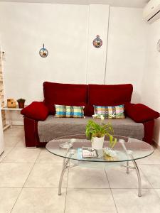 A seating area at Apartment Santana -19 at Beach with Pool, Garage and Lift