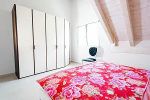 Rúm í herbergi á Apartment Soldanella
