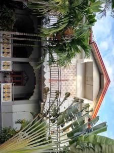 een uitzicht op een gebouw met een bos palmbomen bij 'Villa'chava in Chavakachcheri