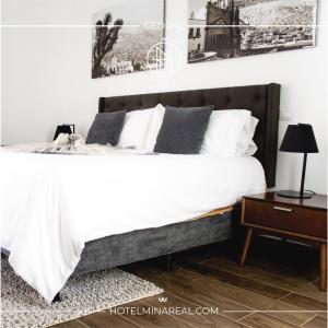 Postel nebo postele na pokoji v ubytování HOTEL MINA REAL