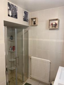 モン・ド・マルサンにあるMaison Mont de Marsanのガラスドア付きのシャワー付きのバスルーム +22枚の写真