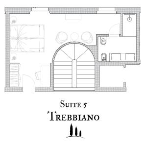 schéma d'une maison trapézoïdale dans l'établissement Poggio Paradiso Resort & Spa, à Montefollonico