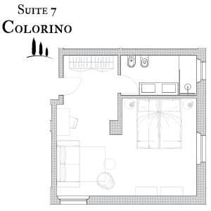 un plan d'étage d'une maison dans l'établissement Poggio Paradiso Resort & Spa, à Montefollonico