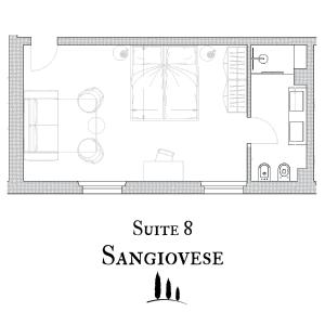 um diagrama da casa sanger em Poggio Paradiso Resort & Spa em Montefollonico
