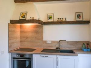 a kitchen with a sink and a stove at Lovely apartment in Straelen in Straelen +19 photos