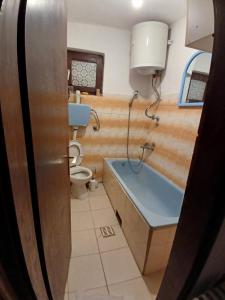 a bathroom with a tub and a toilet and a sink at Apartment Letić in Šipovo