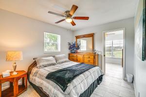 a bedroom with a bed and a ceiling fan at Newly Remodeled Home Less Than 2 Mi to Punta Gorda Airport in Punta Gorda