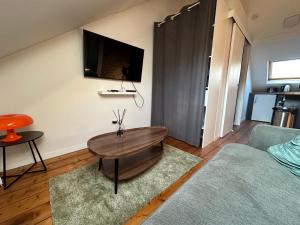 Televízia a/alebo spoločenská miestnosť v ubytovaní IMMEUBLE ST-PIERRE - GARE 10min - HORTILLONNAGES 5min - WIFI - TV HD