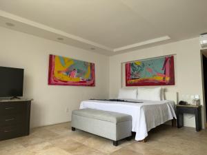 Postel nebo postele na pokoji v ubytování Hotel Delfín Vista Pier Beach Front