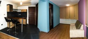 Kuchyň nebo kuchyňský kout v ubytování Plaza Sur Hotel & Suites