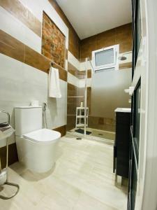La salle de bains est pourvue de toilettes et d'un lavabo. dans l'établissement Isor Triana, à Las Palmas de Gran Canaria