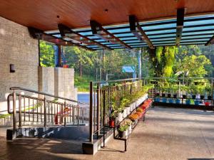 un bâtiment avec une bande de plantes en pot dans l'établissement Alvea Hotel and Residences, à Baguio