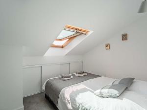 a bedroom with a bed and a skylight at Appartement Rénové Quartier des Halles Biarritz - FR-1-3-604 in Biarritz