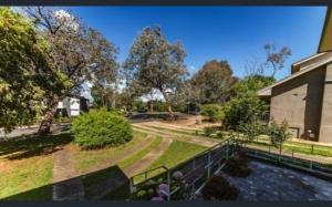 an aerial view of a house with a garden at Private separate unit - A in O'Connor in Canberra