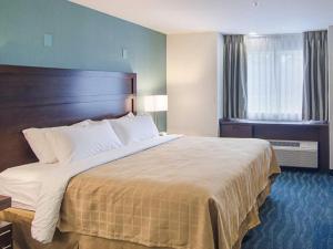 錫賽德的住宿－Quality Inn，酒店客房配有一张带白色枕头的大床