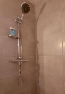 eine Dusche mit Duschkopf im Bad in der Unterkunft Cosy Zenith Purpan in Toulouse
