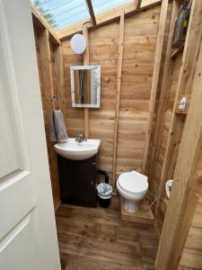 a bathroom with a toilet and a sink at Sam’Relax Plus in Tracadie