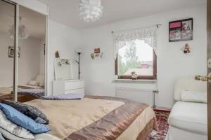 מיטה או מיטות בחדר ב-Karlstad Unic House kronoparken