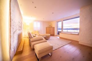Χώρος καθιστικού στο Ferienwohnung Weitblick