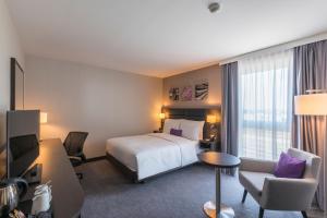 Cama ou camas em um quarto em Hilton Garden Inn Frankfurt City Centre