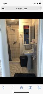 een badkamer met een douche en een wastafel bij Beautiful romantic apartment in Rotterdam in Rotterdam