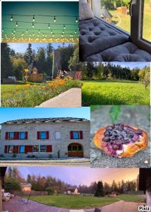 un collage de fotos de una casa y una residencia en L'Hôtel Enfoncé, chambres d'hôtes, en Le Val-dʼAjol