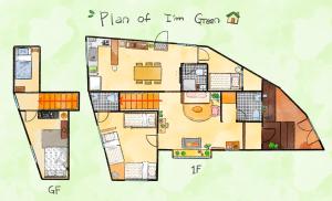 a floor plan of im green at I'm Green Stay in Seoul