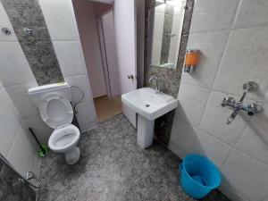 a bathroom with a toilet and a sink at Skyline 2BHK Independent flat in Lucknow