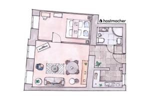 مخطط طوابق Pristine 1BR Steps from City by HM