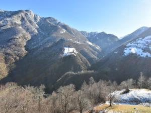 a mountain range with trees and snow on it at Apartment Casa del Bitto by Interhome in Pedesina