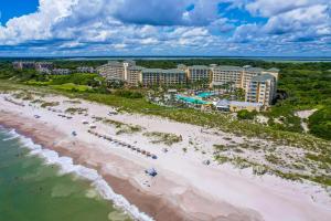 an aerial view of the resort and the beach at 2023 Beach Wood in Fernandina Beach
