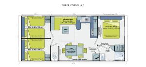 Půdorys ubytování Mobil home 6 personnes confort Océan climatisé camping avec piscine Agde