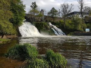 une cascade au milieu d'une rivière dans l'établissement Coo'sy, proche de la cascade de Coo, à Stavelot