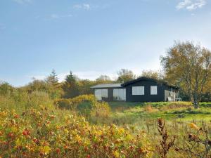 a black house on a hill in a field at Holiday Home Analia - 300m to the inlet by Interhome in Fur