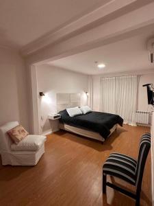 1 dormitorio con 1 cama, 1 sofá y 1 silla en Hotel Los Aceres en Salta