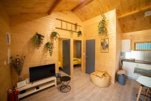 Телевизор и/или развлекательный центр в Chalet d'Aroeira