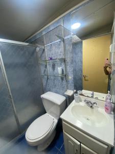 Koupelna v ubytování Cabaña para 12 personas a una cuadra de playa chica