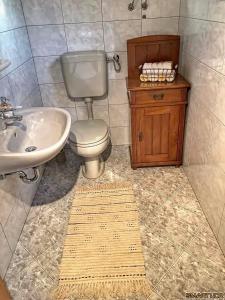 a bathroom with a toilet and a sink at Family friendly house with a parking space Dragovanscak, Prigorje - 22529 in Jastrebarsko