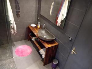 ein Badezimmer mit Waschbecken und Dusche in der Unterkunft chambre bordeaux 33600 Pessac aéroport rocade 12 5 km in Pessac + 2 Fotos