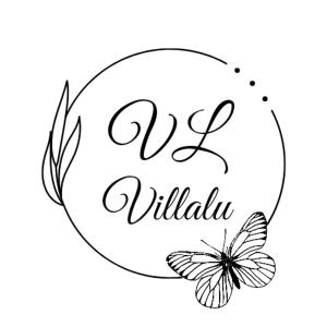卡維塔的住宿－Villalu.，一只蝴蝶在圆圈里用web willela字眼画的草图