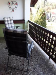 Balkón nebo terasa v ubytování Kleines Haus am Wald